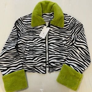 Daisy Street Zebra cropped jacket. New!
